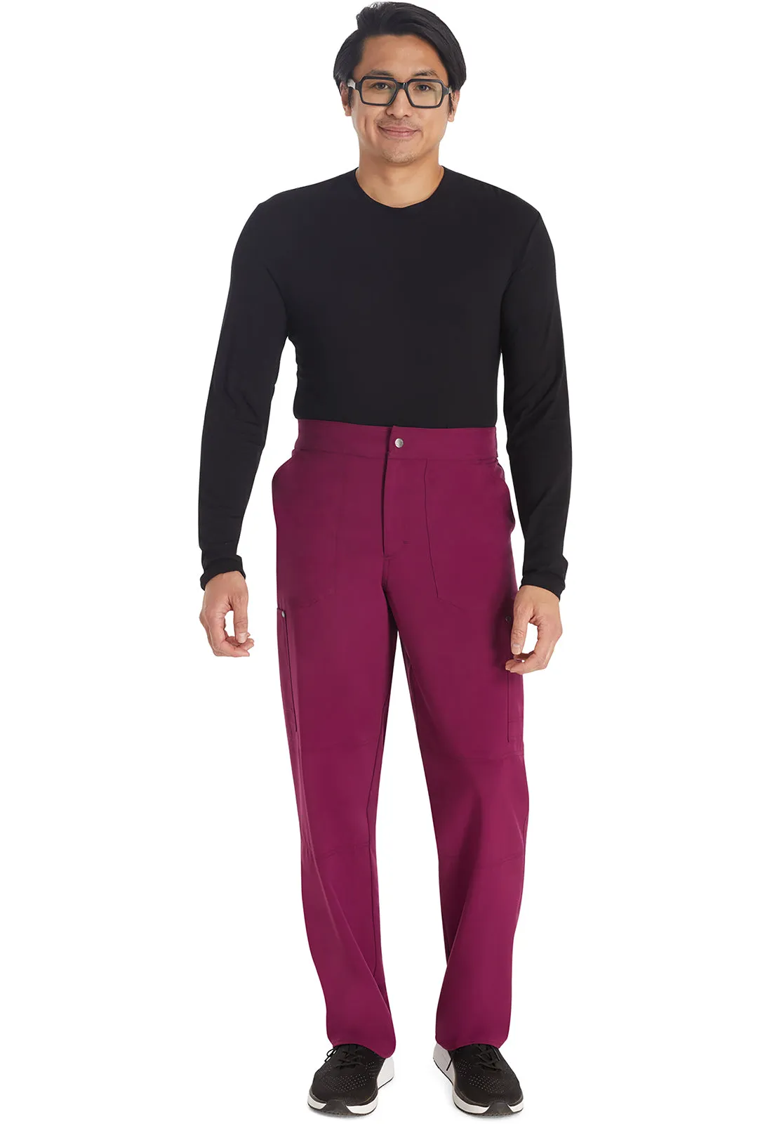 EDS NXT DK216 Men's Mid Rise Zip Fly Straight Leg Pants Wine