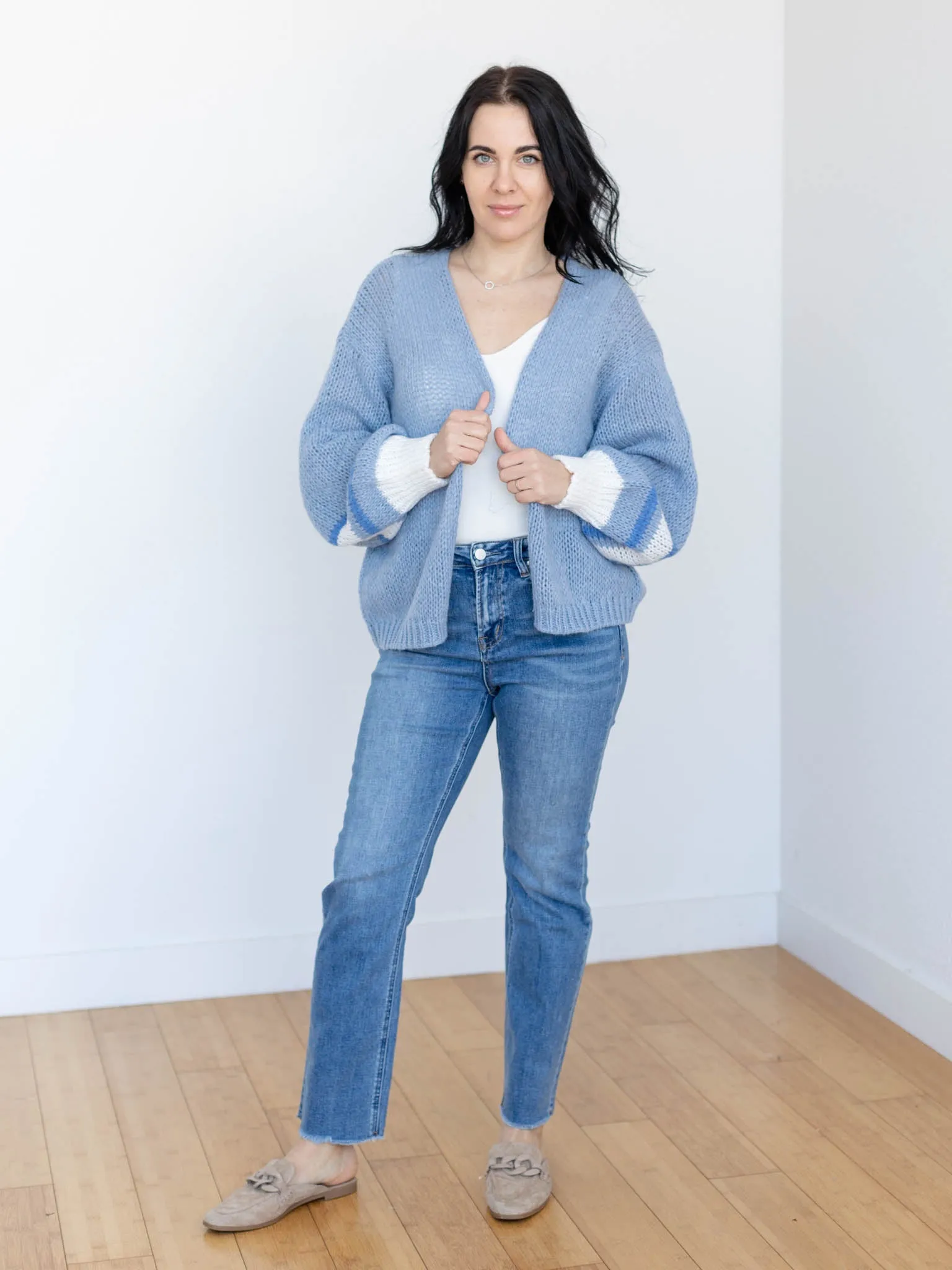Elan Sleeve Detail Slouchy Cardigan