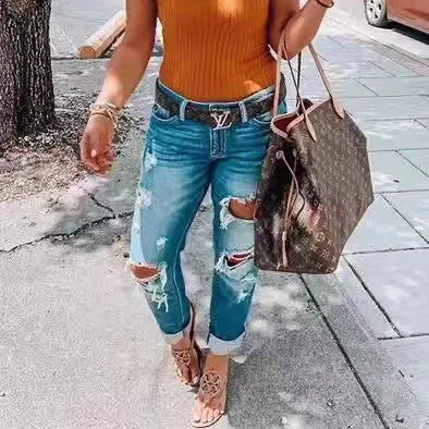 Elegance Ripped Jeans for Women of Character