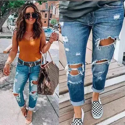 Elegance Ripped Jeans for Women of Character