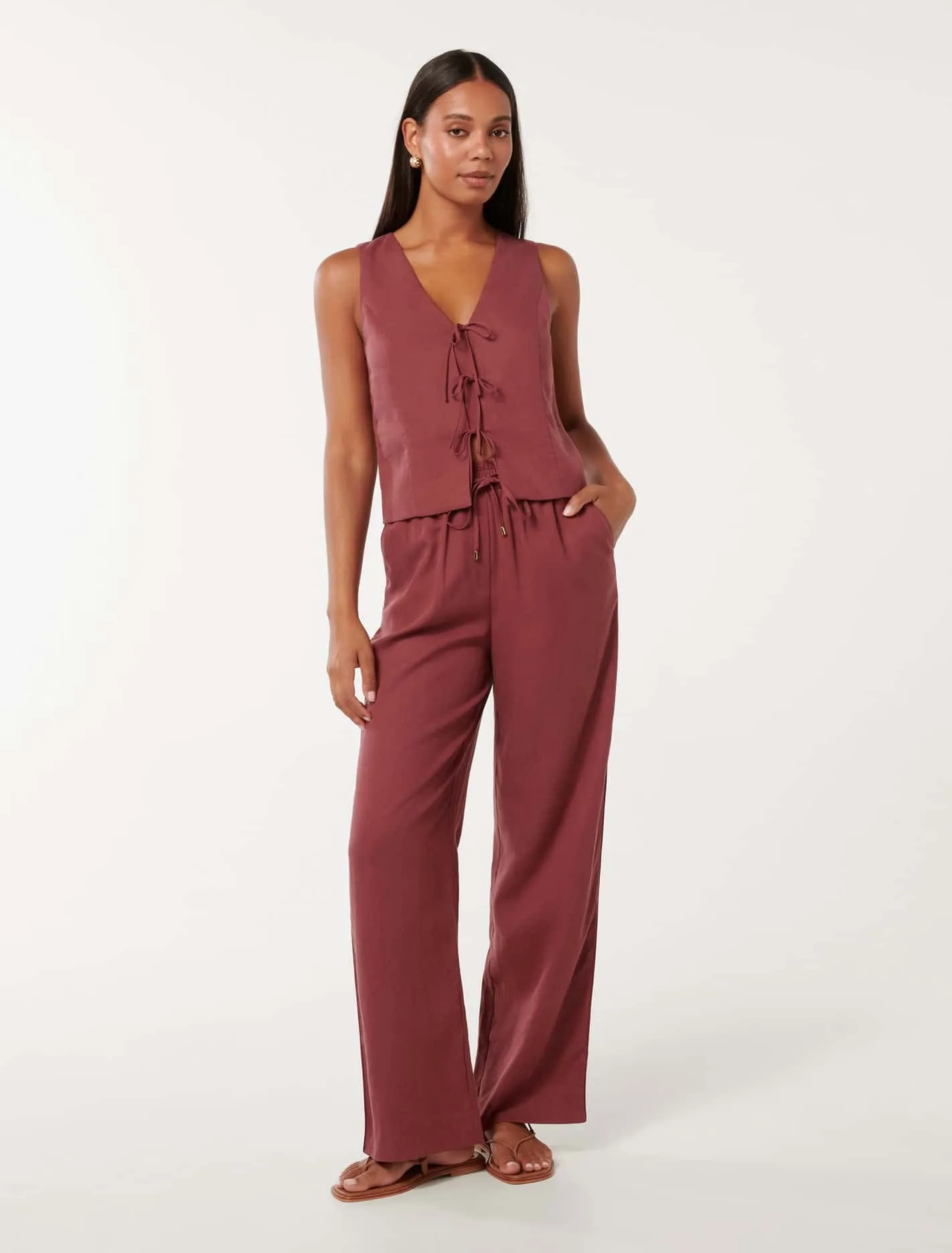 Erica Drawstring Straight Leg Pants