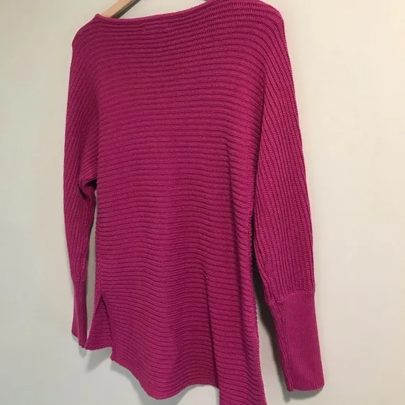 EUC Rachel Zoe Fuchsia Knit Drop Shoulder Sweater