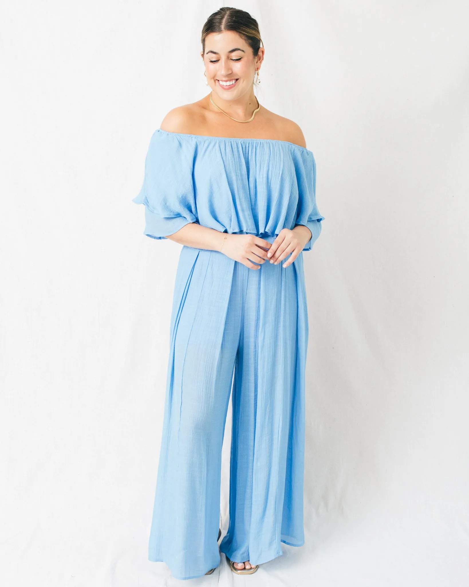 Evening Star High Waist Pleated Flowy Pants