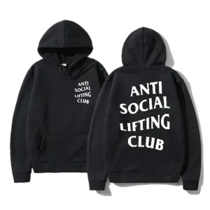 Fashion Letter Anti Social Lifting Club Hoodie