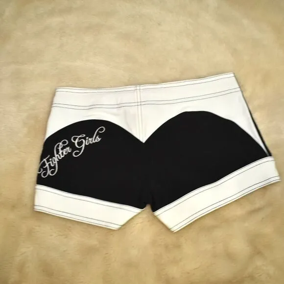 Fighter Girls Deviant Mini Board Black White Shorts Size 3