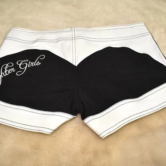 Fighter Girls Deviant Mini Board Black White Shorts Size 3