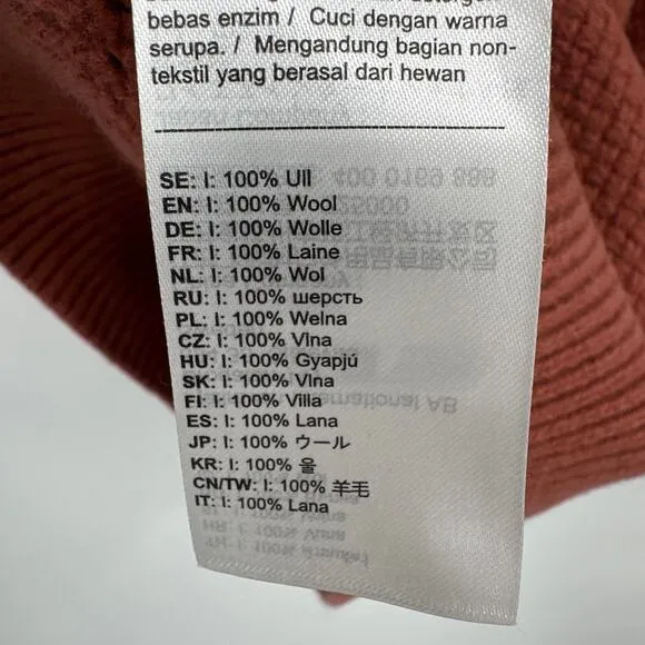 Fjallraven ÖVIK Structure Lambswool Sweater Rust Size XS