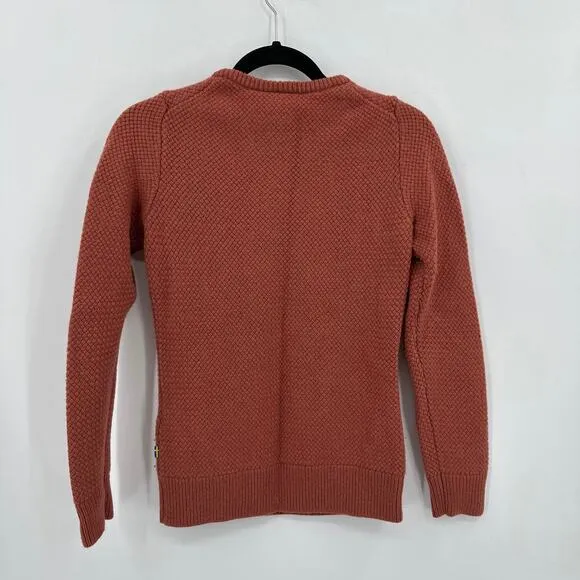 Fjallraven ÖVIK Structure Lambswool Sweater Rust Size XS