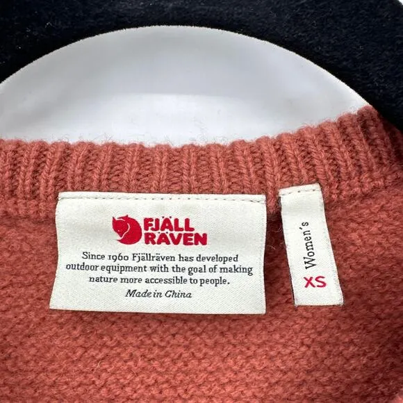 Fjallraven ÖVIK Structure Lambswool Sweater Rust Size XS
