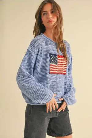 FLAG KNITTED SWEATER TOP