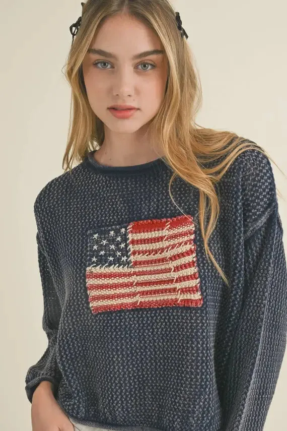 FLAG KNITTED SWEATER TOP