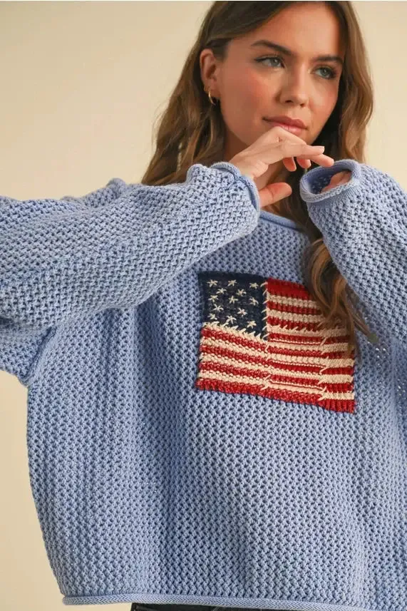 FLAG KNITTED SWEATER TOP