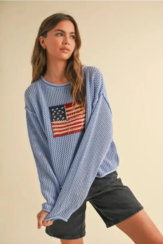FLAG KNITTED SWEATER TOP