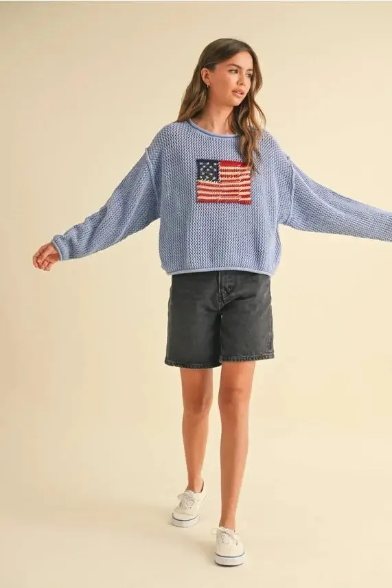 FLAG KNITTED SWEATER TOP