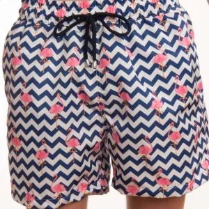 Flamingo Stripe Boys Board Shorts