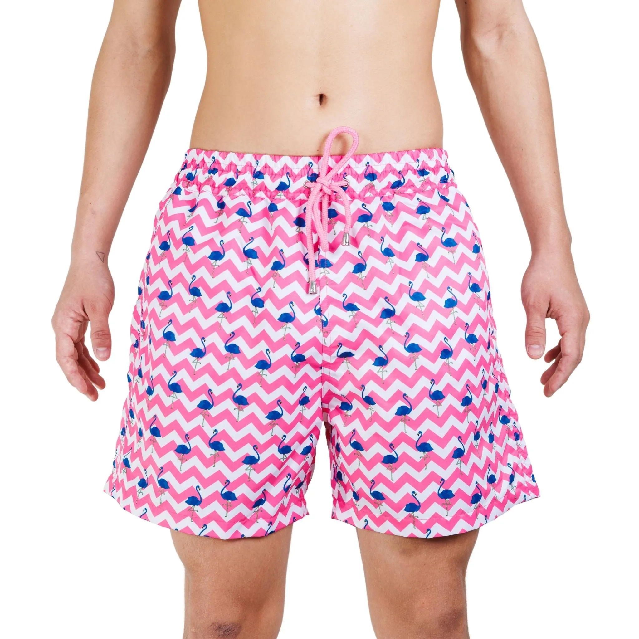 Flamingo Striped Board Shorts