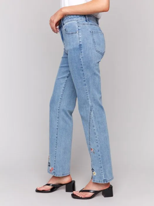 Floral Embroidered Bootcut Jean