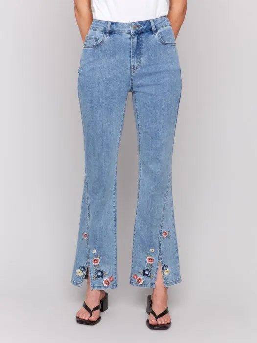 Floral Embroidered Bootcut Jean