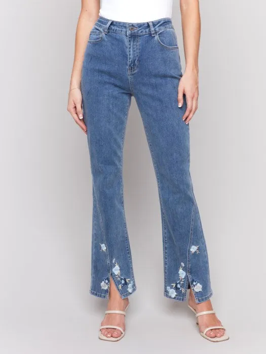 Floral Embroidered Bootcut Jean
