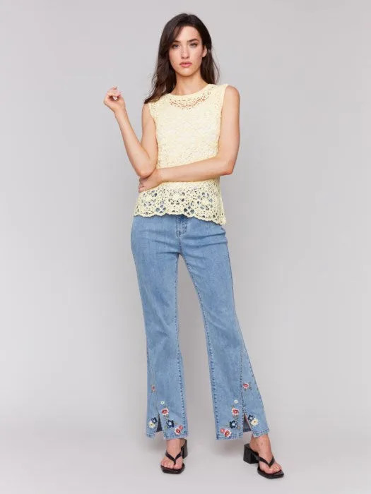 Floral Embroidered Bootcut Jean