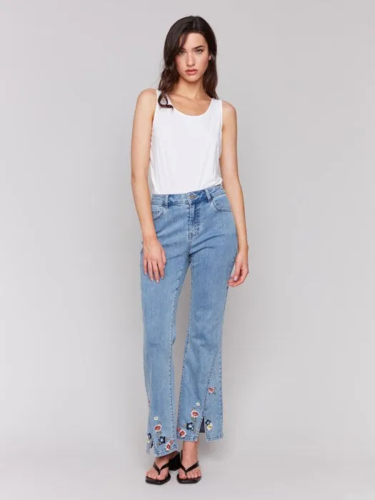 Floral Embroidered Bootcut Jean
