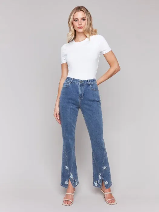 Floral Embroidered Bootcut Jean
