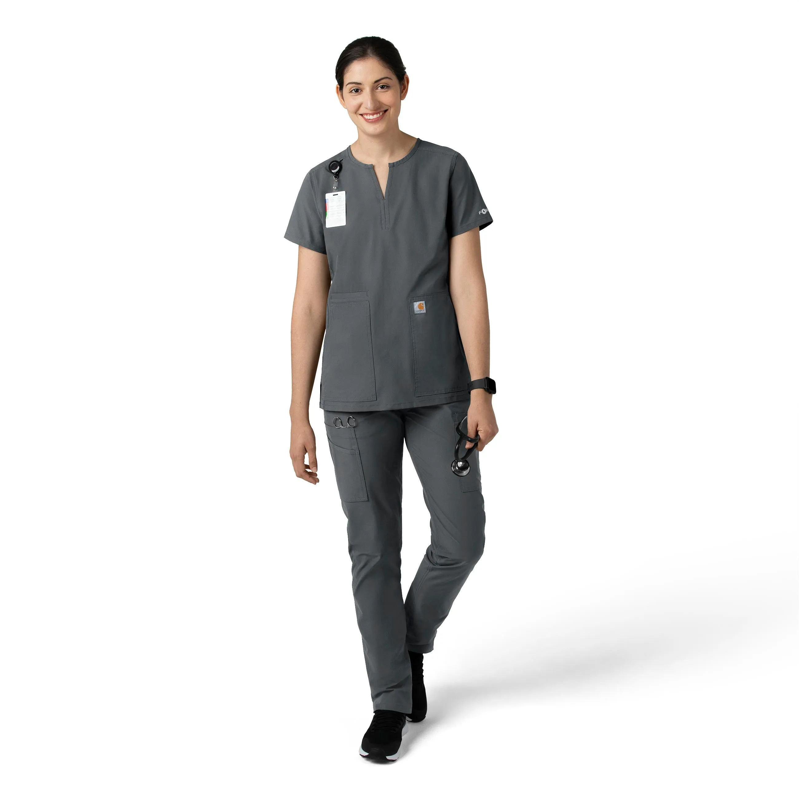 Force Essentials C51213 Straight Leg Scrub Pants Pewter