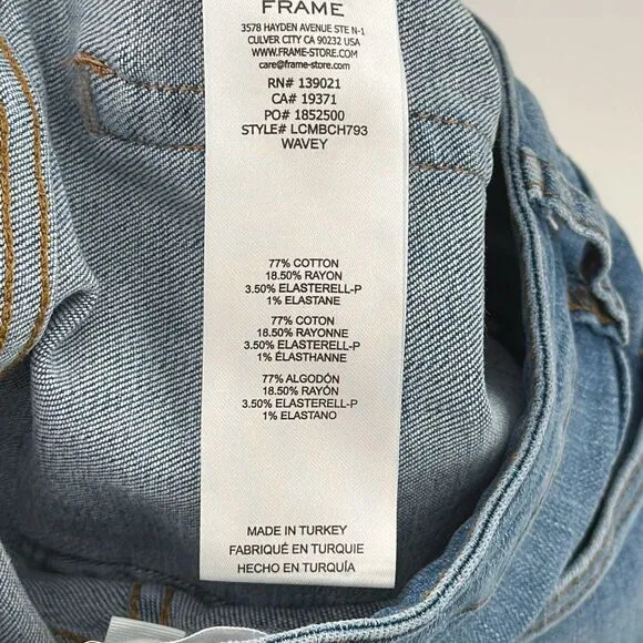 Frame Womens Light Wash Le Crop Mini Mid Rise Bootcut Jeans Size 26