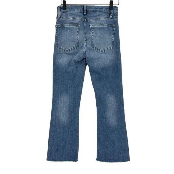 Frame Womens Light Wash Le Crop Mini Mid Rise Bootcut Jeans Size 26