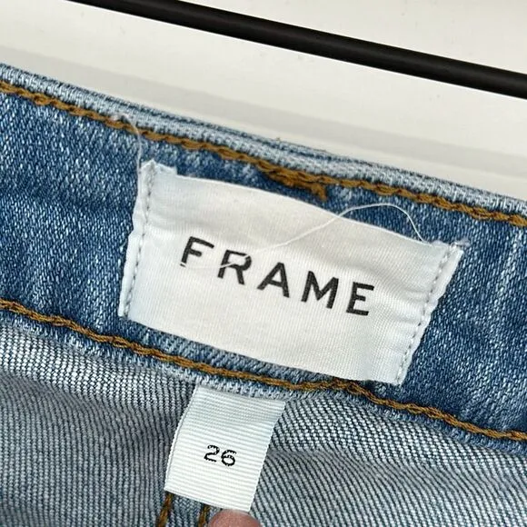 Frame Womens Light Wash Le Crop Mini Mid Rise Bootcut Jeans Size 26