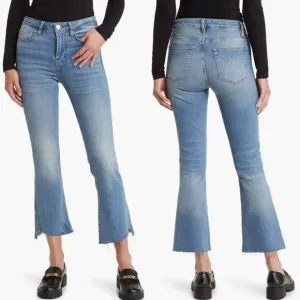 Frame Womens Light Wash Le Crop Mini Mid Rise Bootcut Jeans Size 26