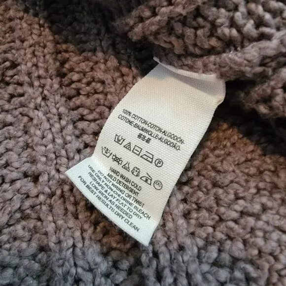 Free People Easy Cable Knit Brown Oversized Sweater Size S