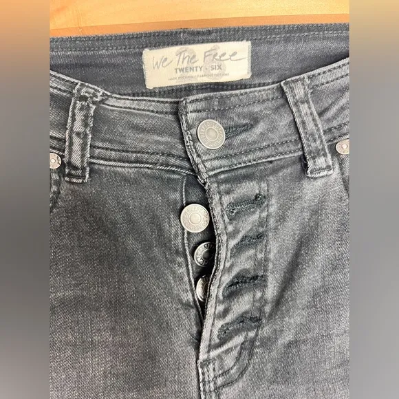 Free People Faded Black Bootcut Jeans High Rise