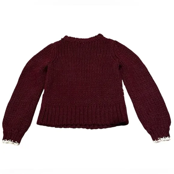 Free People Reindeer Sweater- Red White Size XS to Small