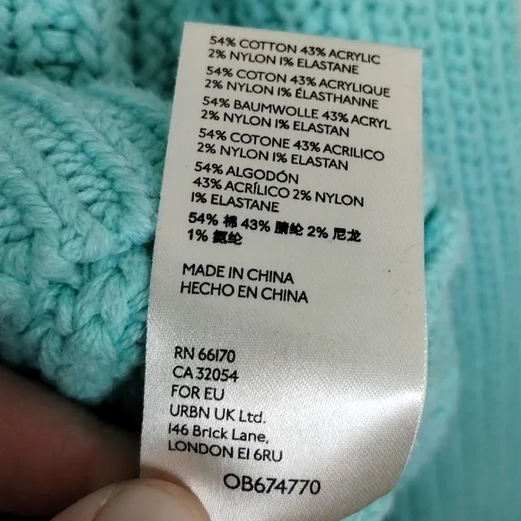 Free People Swim Too Deep Pullover Sweater Aqua Women's Size Small