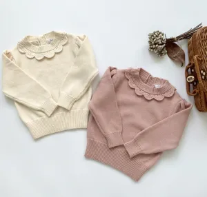 Frill Collar Knitted Sweater