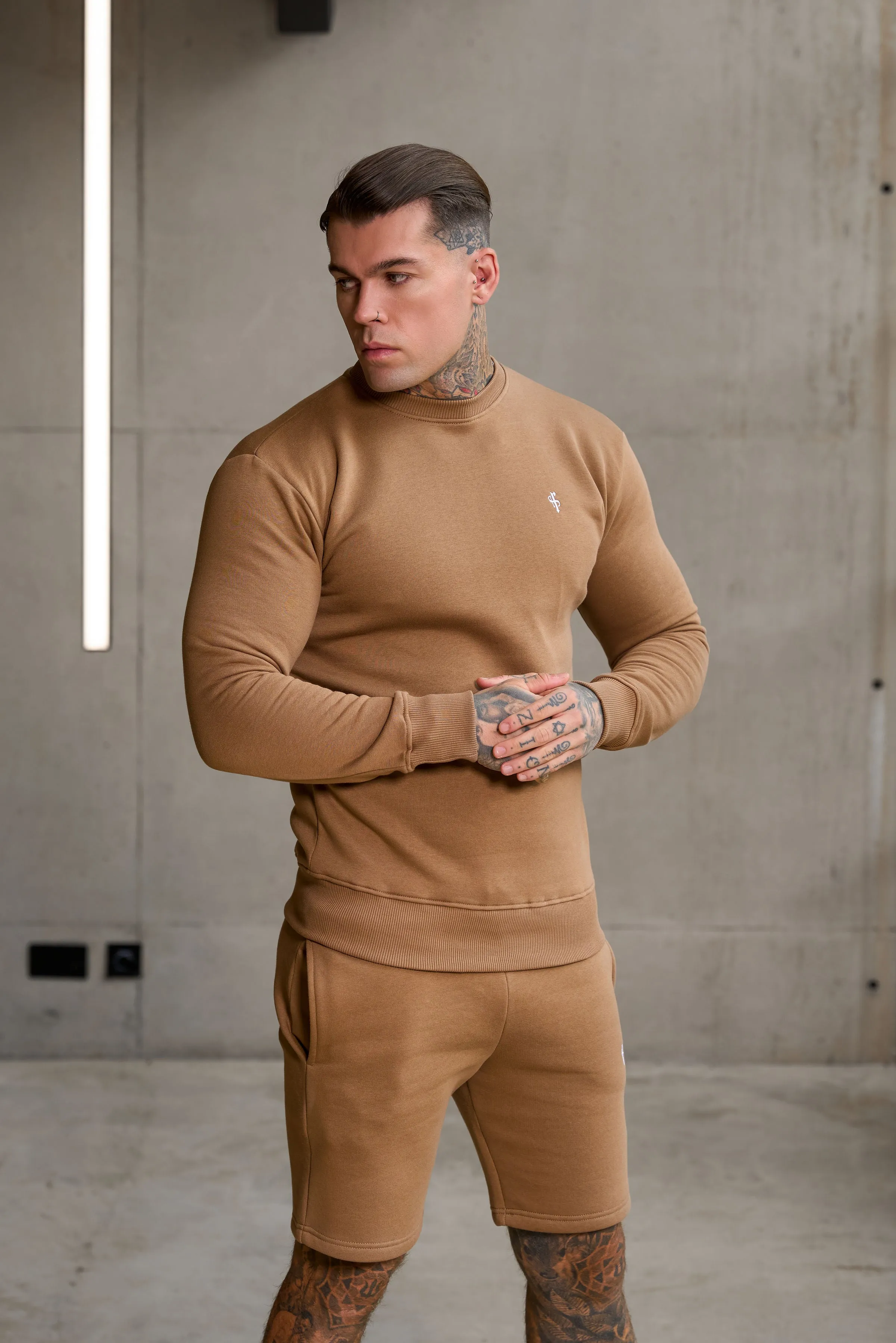 FS Plain Taupe Shorts with FS Branding - FSH1203