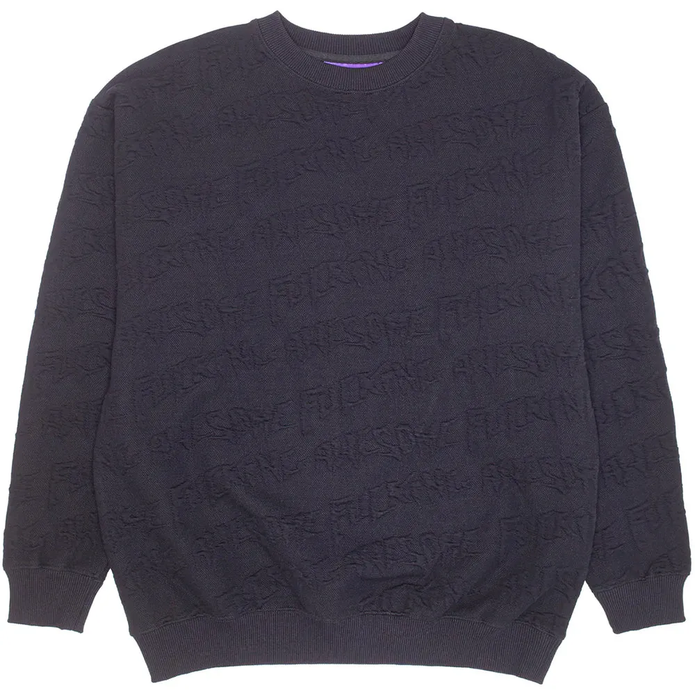 Fucking Awesome Jacquard Logo Crewneck Sweater Black