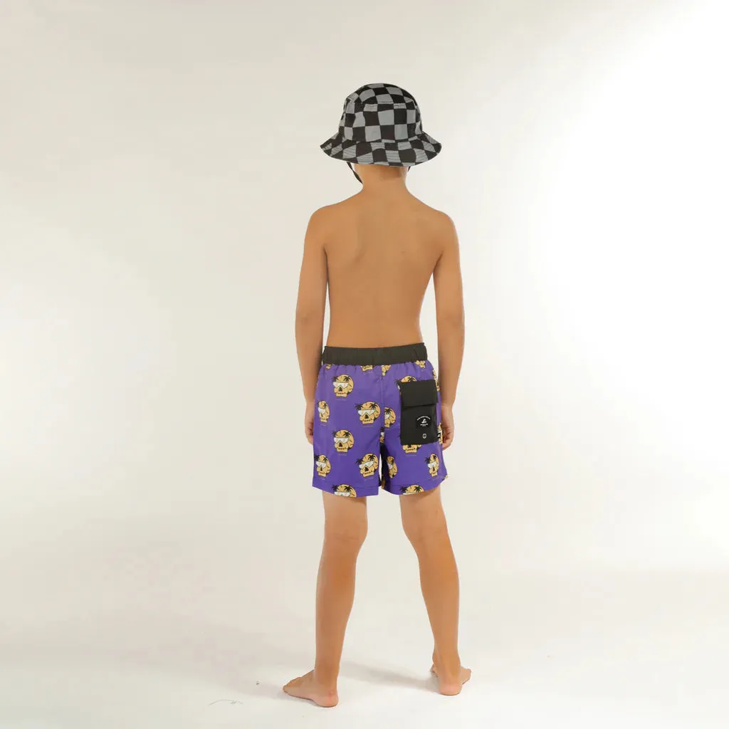 Future Is Bright Board Shorts - Purple/Black