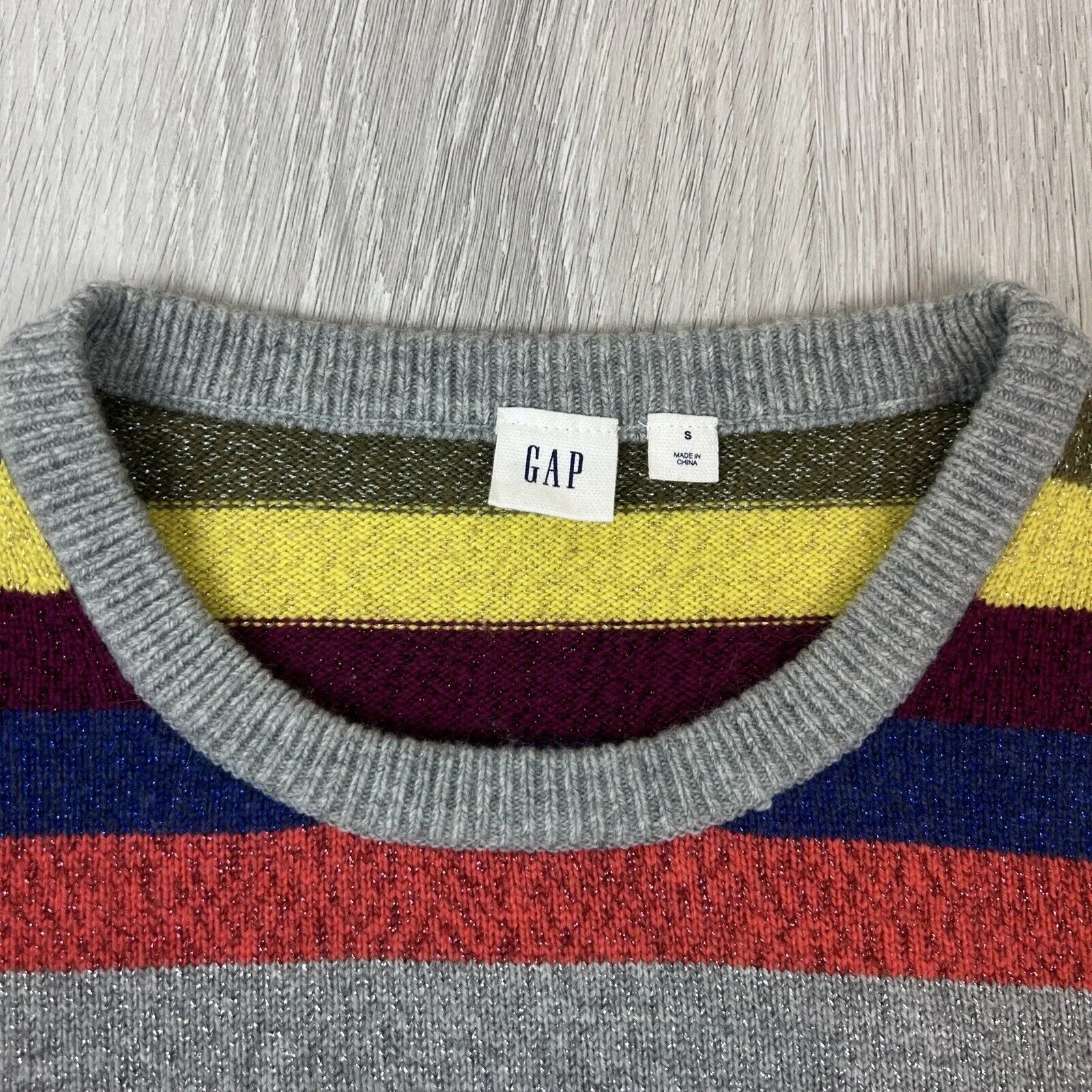 GAP Womens Stripped Metallic Knitted Jumper Size Small