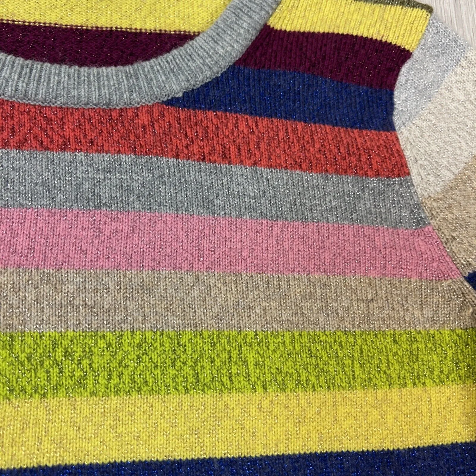 GAP Womens Stripped Metallic Knitted Jumper Size Small