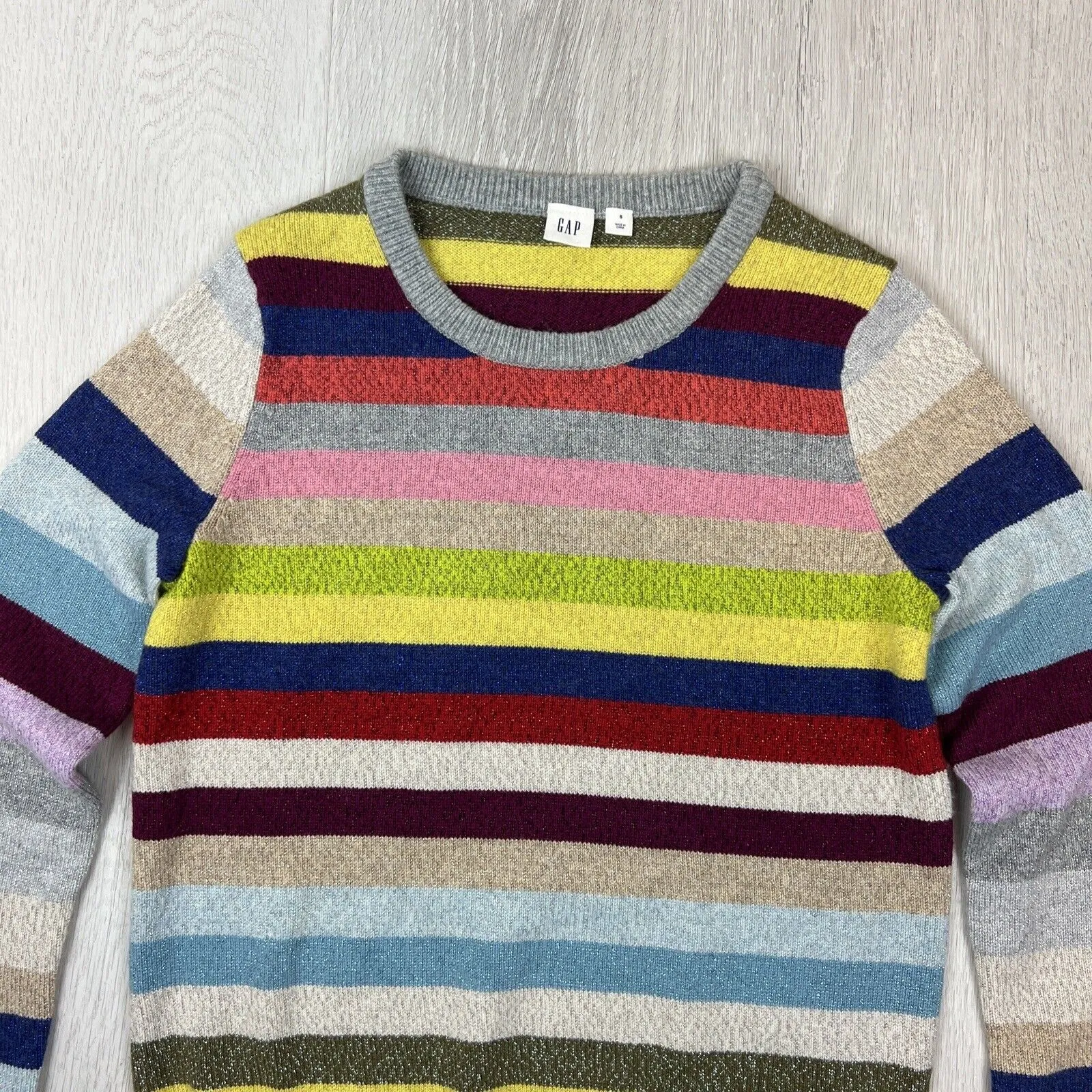 GAP Womens Stripped Metallic Knitted Jumper Size Small