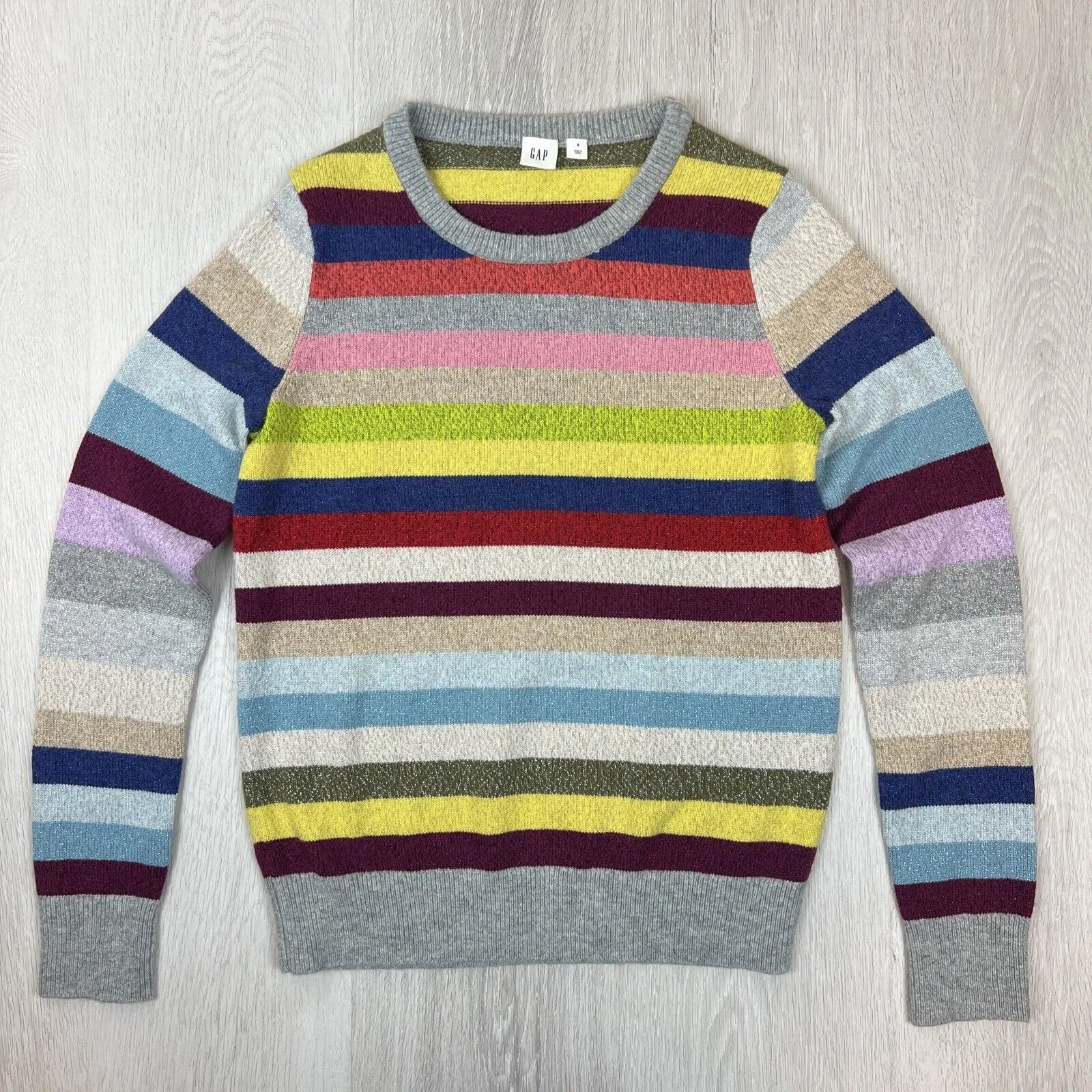 GAP Womens Stripped Metallic Knitted Jumper Size Small