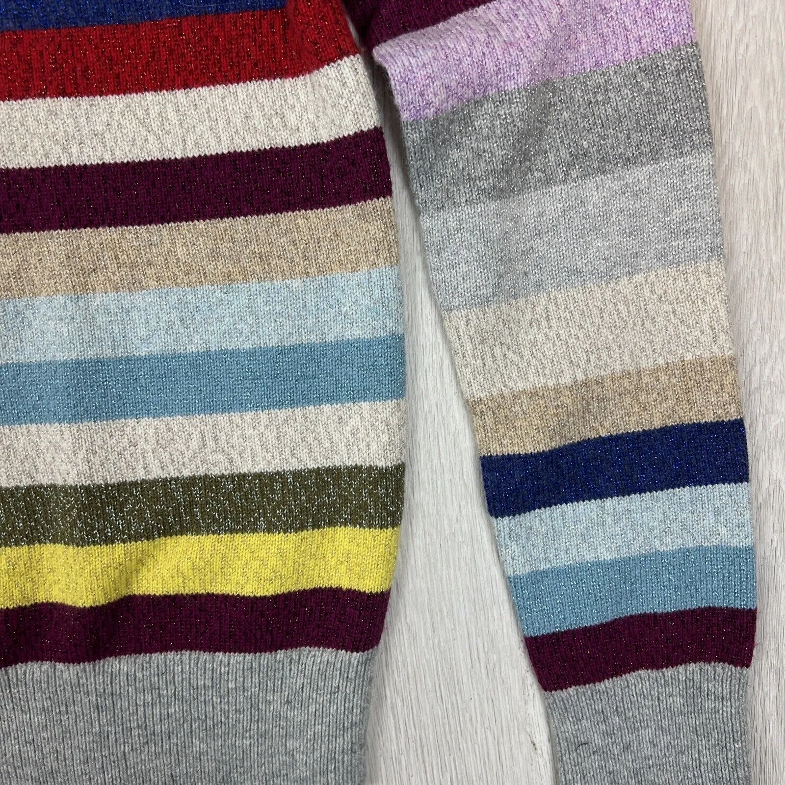 GAP Womens Stripped Metallic Knitted Jumper Size Small