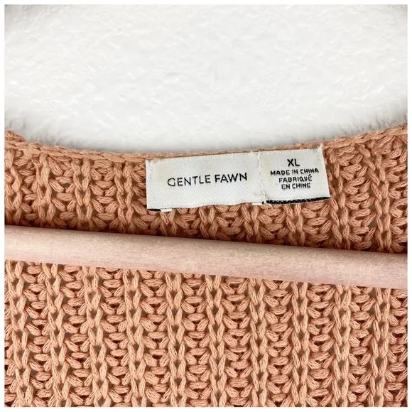 Gentle Fawn Arizona Chunky V-Neck Sweater in Clay Size XL