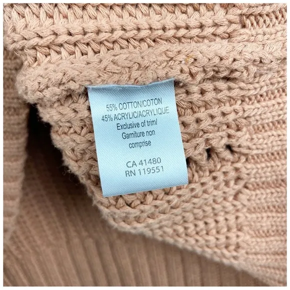Gentle Fawn Arizona Chunky V-Neck Sweater in Clay Size XL