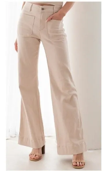 Gigi Drill Jean Beige