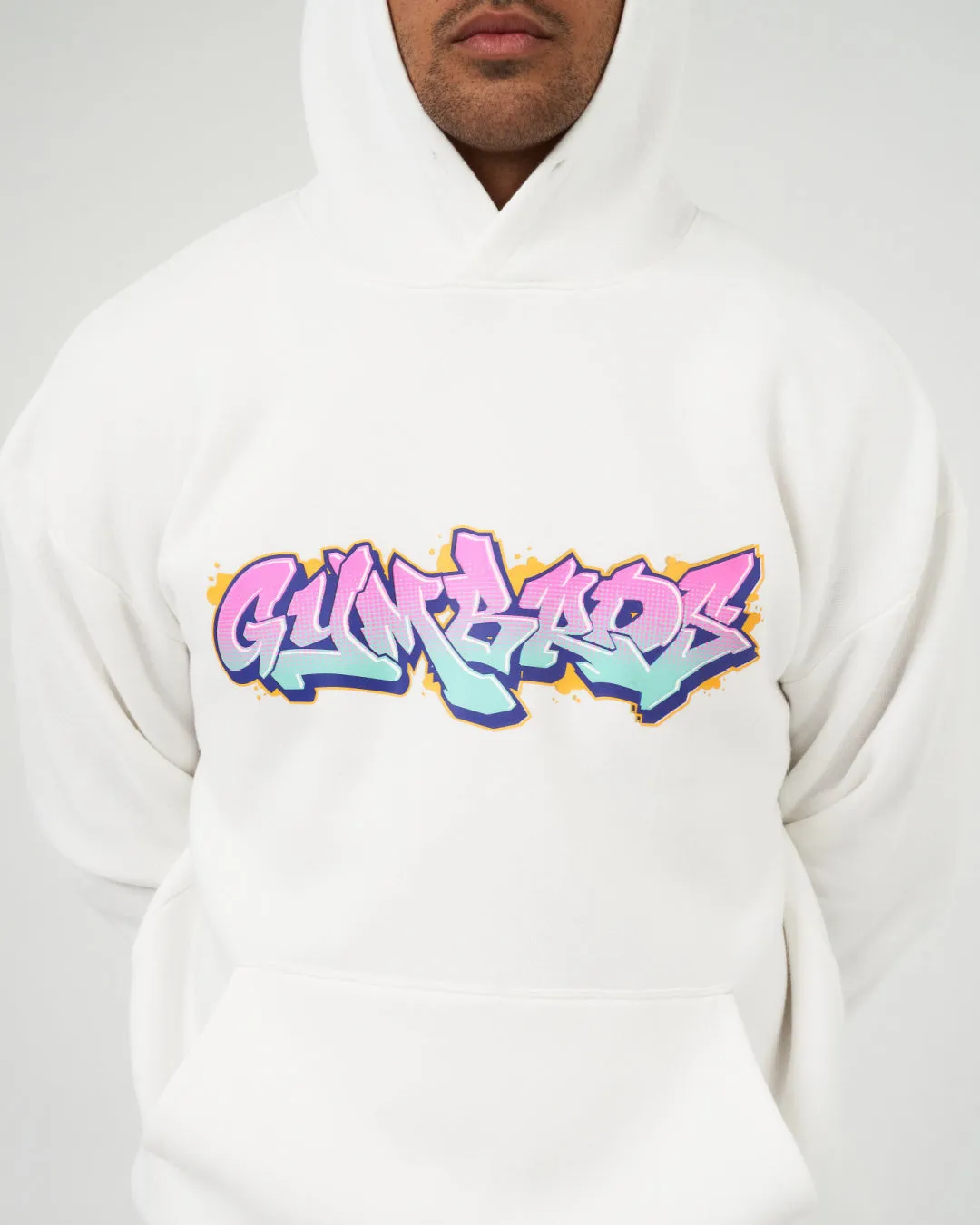 Graffiti Logo GYMBROs NFT Hood (Vintage White)