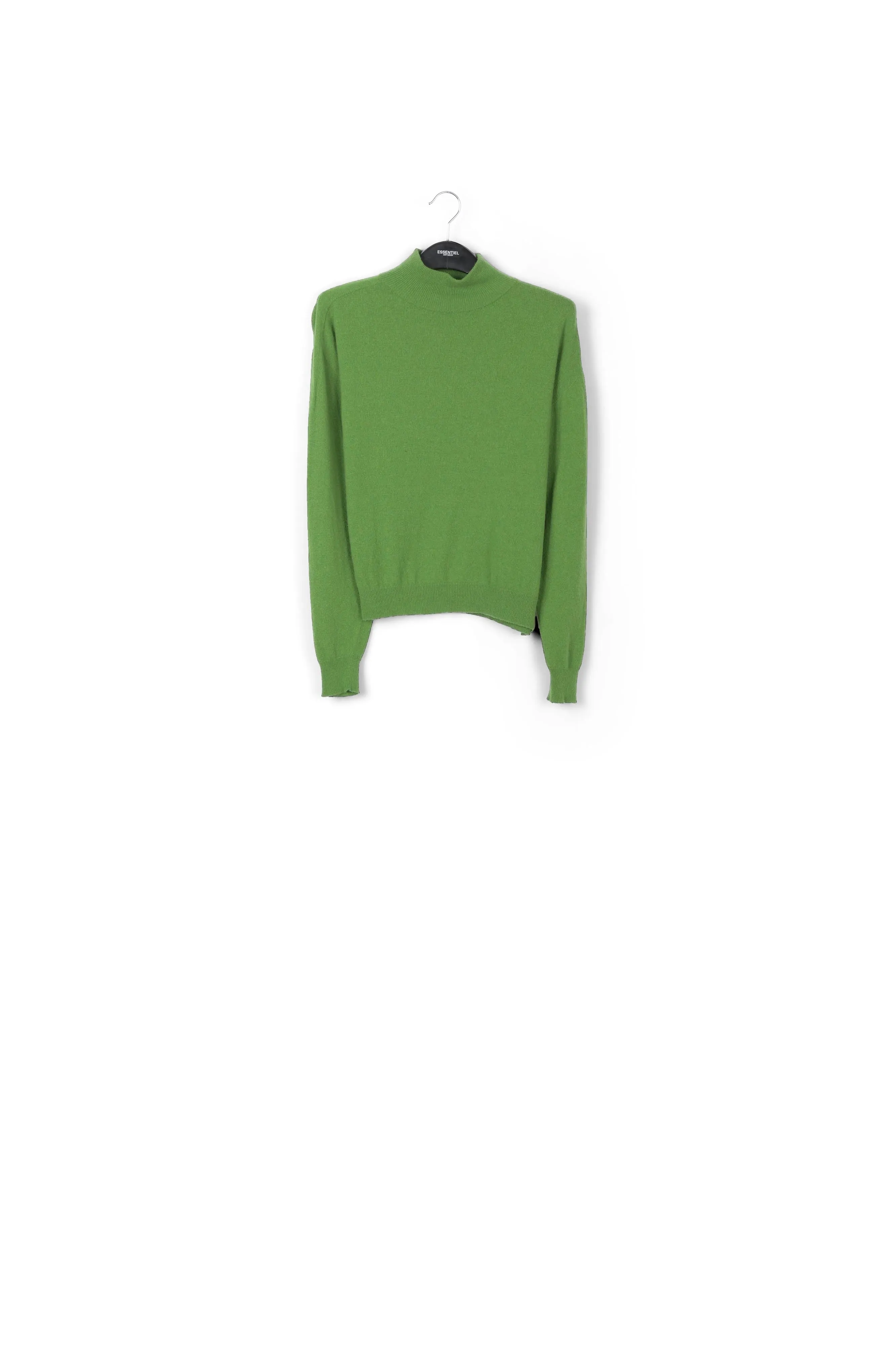 Green merino wool blend turtleneck sweater