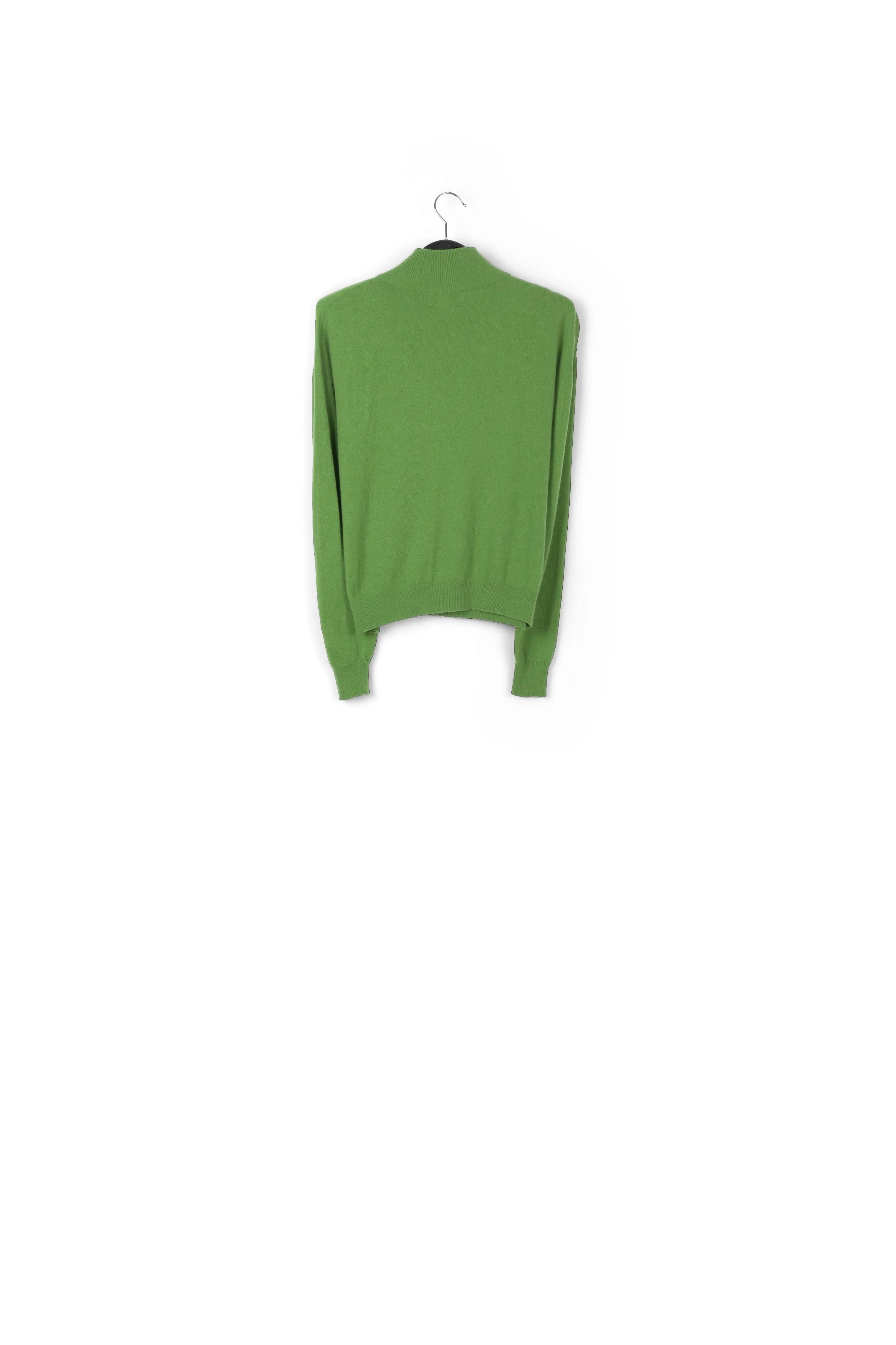 Green merino wool blend turtleneck sweater